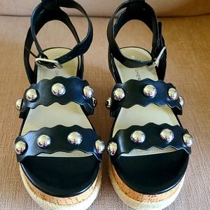 Marc Fisher Multi-Strap Studded Espadrille Sandals